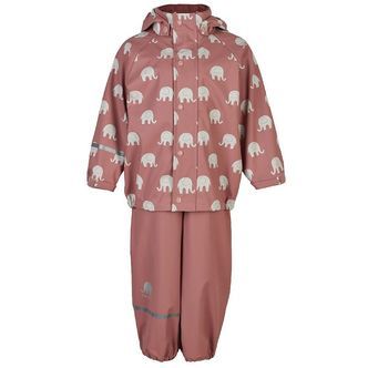 CeLaVi Regntøj - PU - Burlwood m. Elefanter