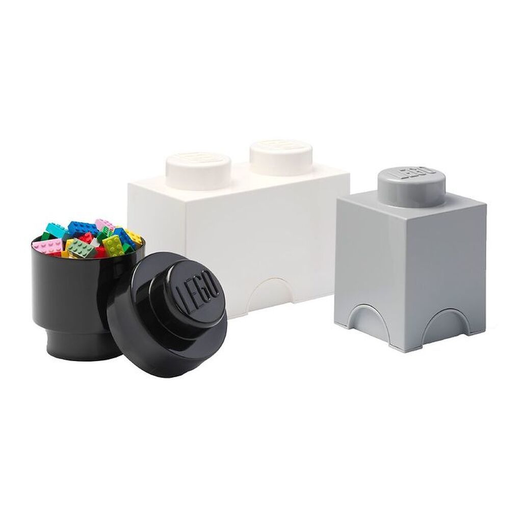 LEGOÂ® Storage Opbevaringsbokse - 3-pak - 18x25x12,5 cm - Hvid/Gr