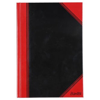 Bantex Notesbog - Linieret - A5 - Sort/Rød