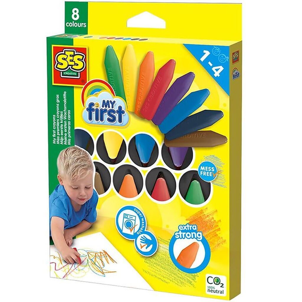 SES Creative Farvekridt - Mine Første - 8 stk