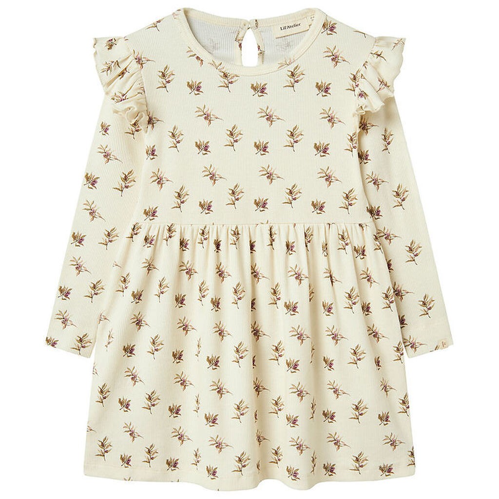 Lil' Atelier Kjole - Rib - NmfGavo - Turtledove/OLIVE