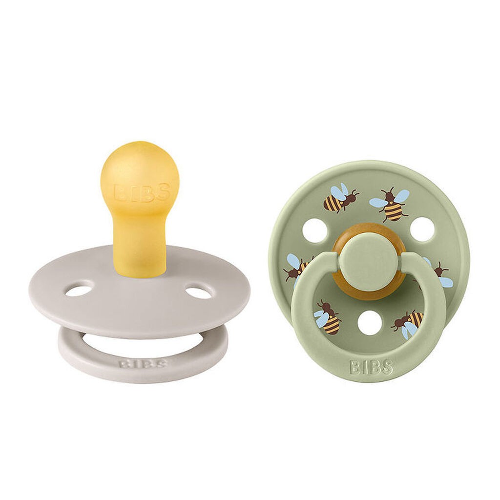 BIBS Colour Sutter - Str. 1 - 2-pak - Rund - Mushroom Mix