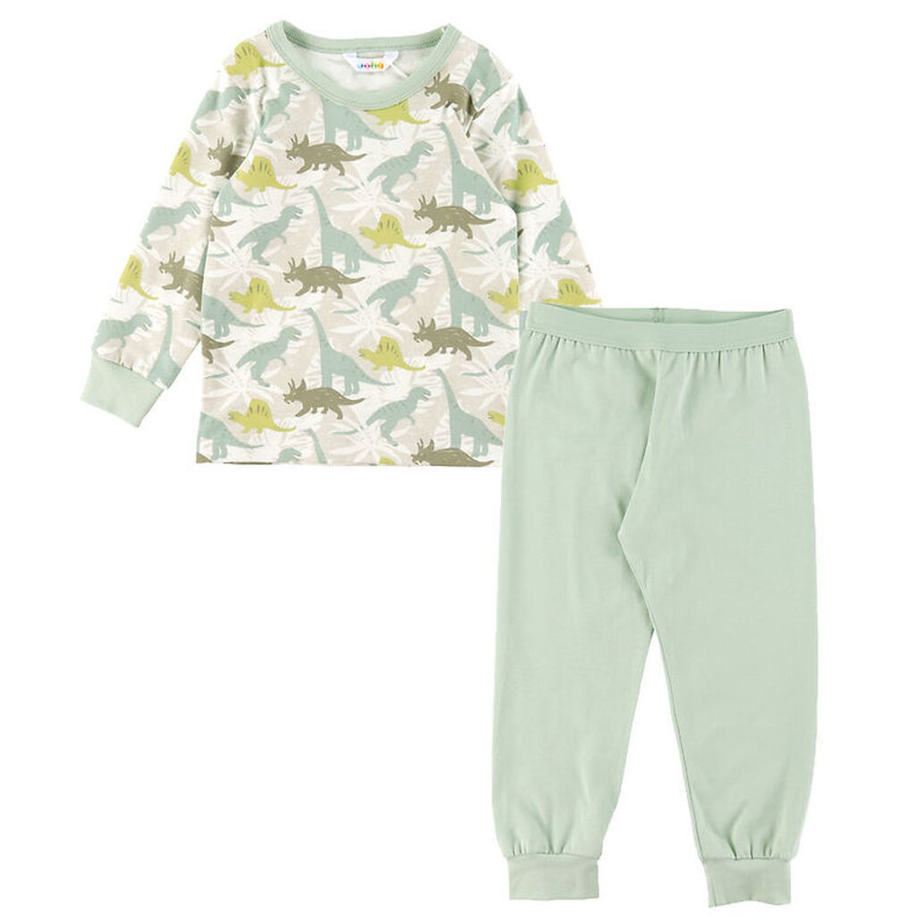 Joha Nattøj - Off White/Støvet Grøn m. Dino