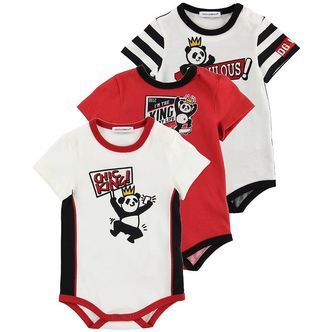 Dolce & Gabbana Bodyer k/æ - 3-pak - Hvid/Rød m. Panda
