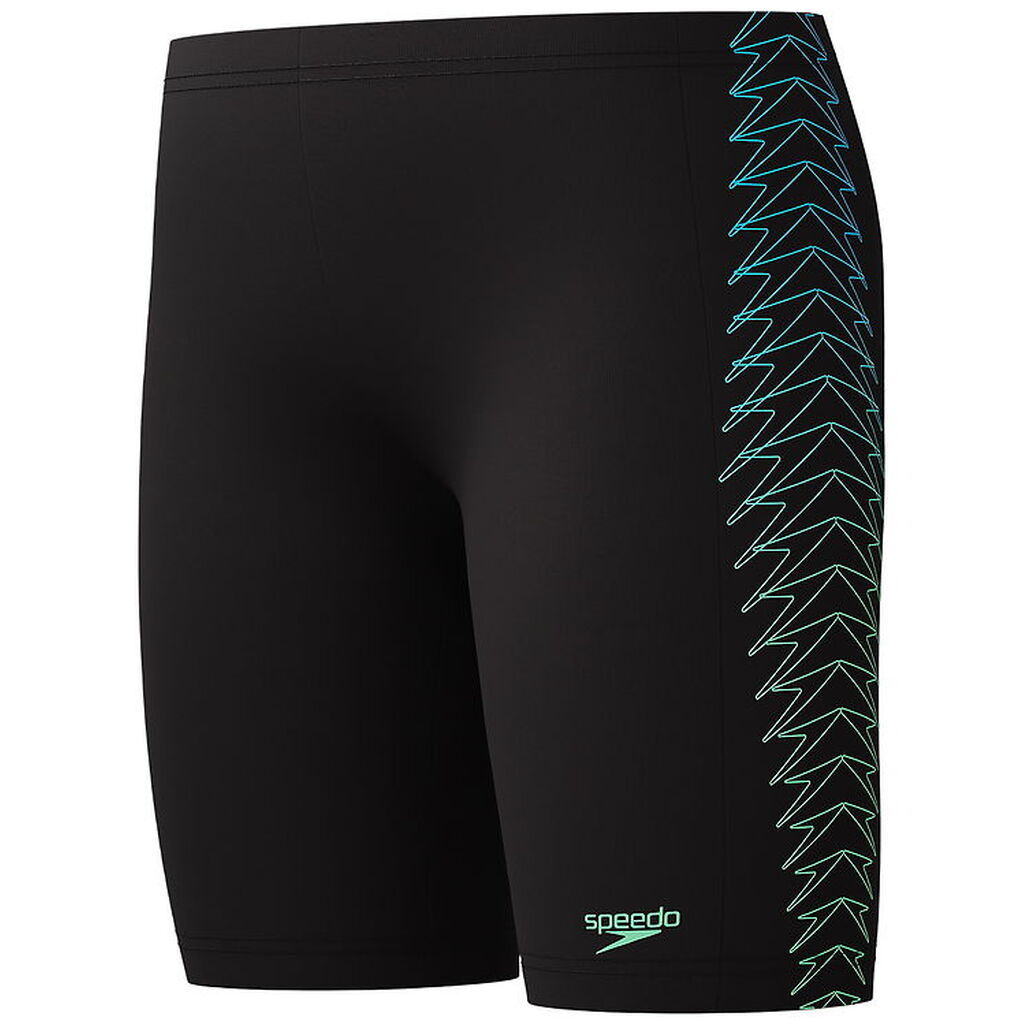 Speedo Badebukser - Plastisol Placement - Sort m. Grøn