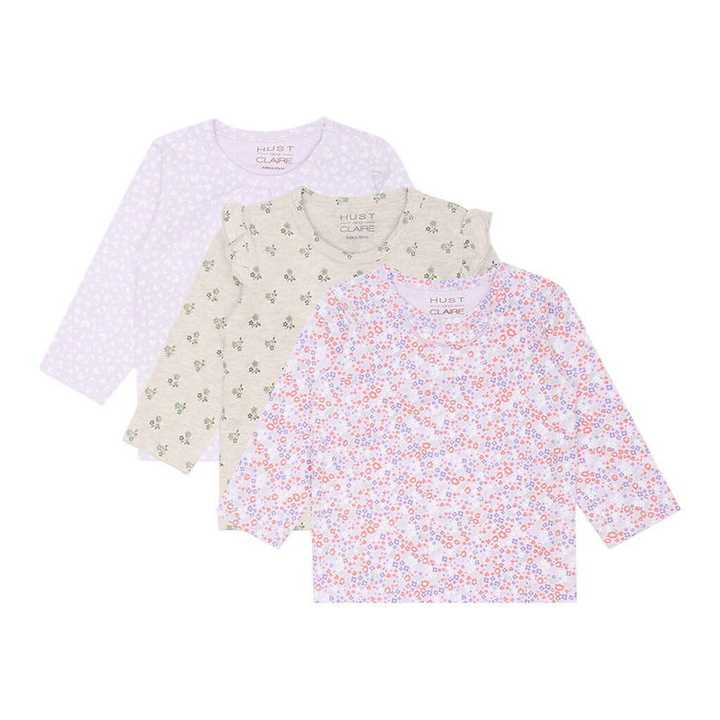 Hust and Claire Bluse - Alda GreenFlower - 3-pak - Wheat Melange
