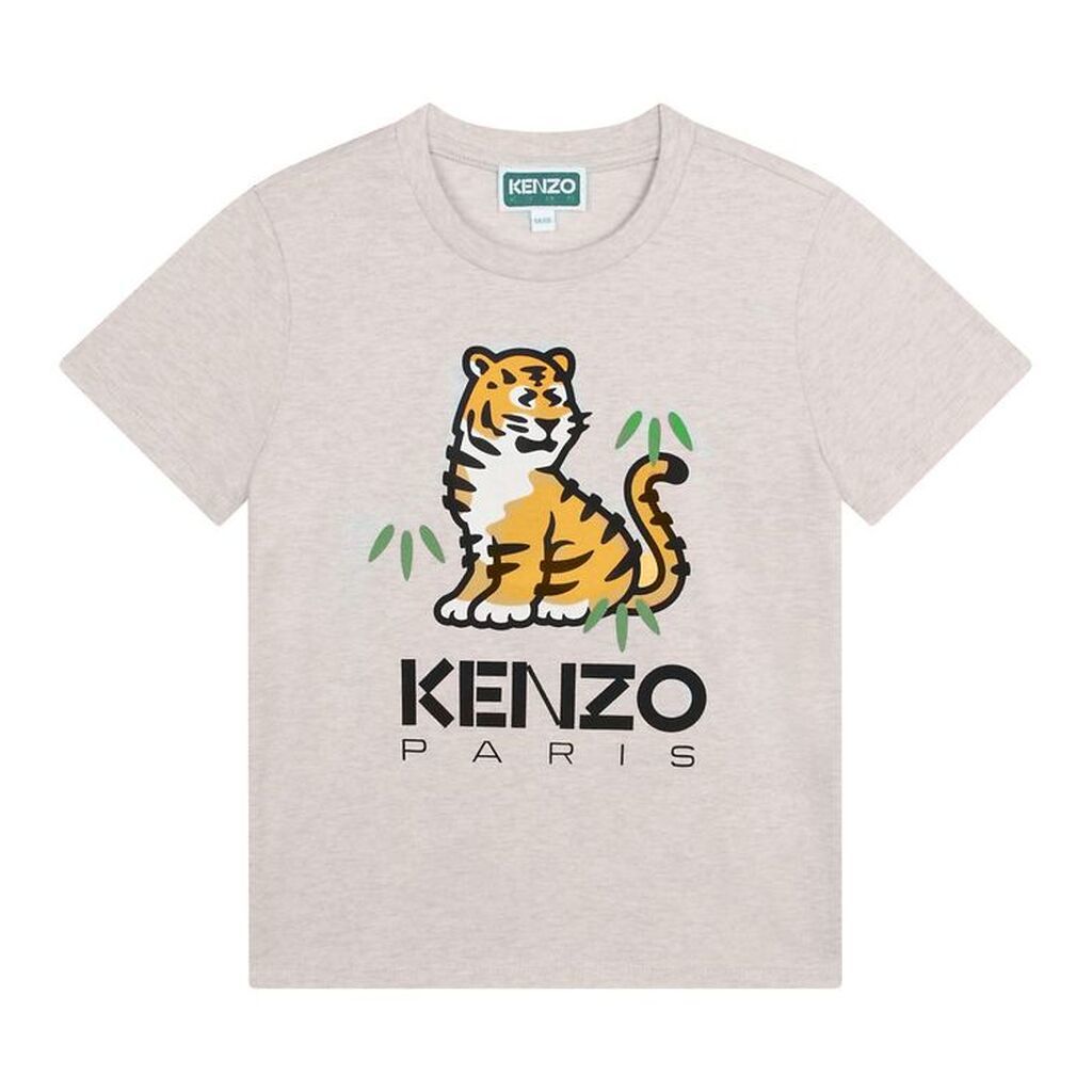 Kenzo T-shirt - Gråmeleret m. Tiger