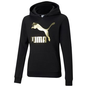 Puma Hættetrøje - Classics - Sort m. Guld Logo