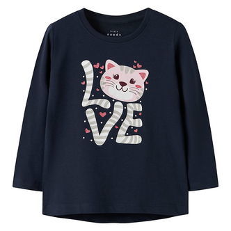 Name It Bluse - NmfVix - Navy Blazer/Love Cat