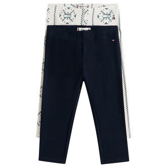 Tommy Hilfiger Leggings - 2-pak - Snowflake/Navy