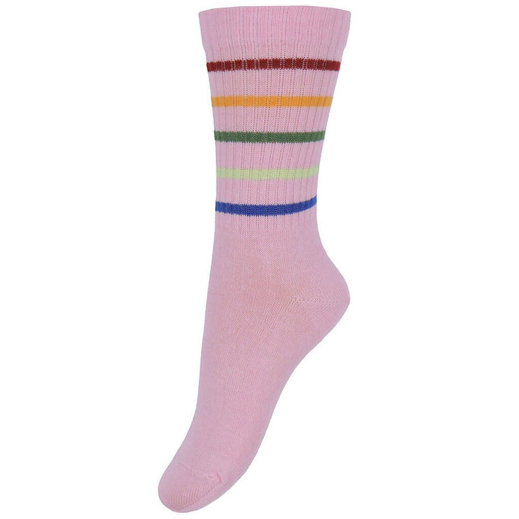 Melton Strømper - Pink Nectar m. Striber
