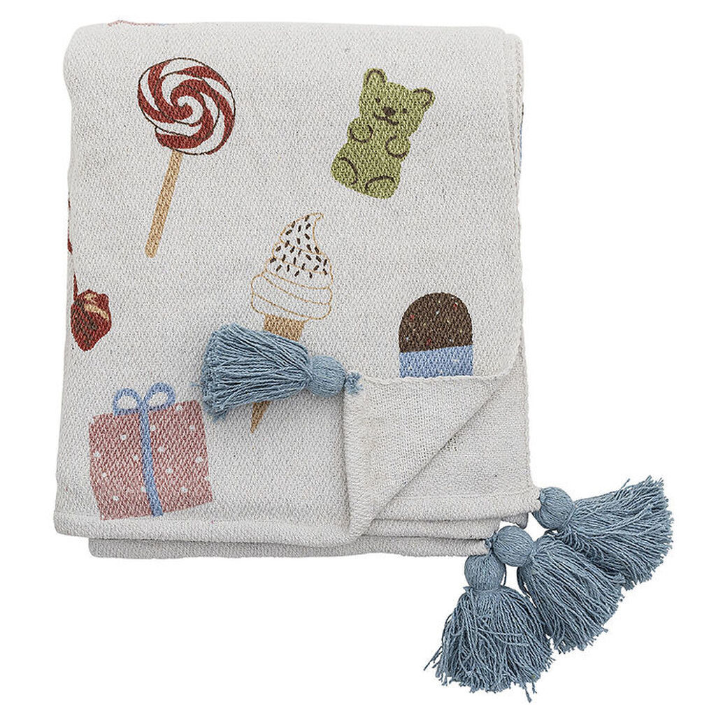 Bloomingville Mini Tæppe - 160x130 cm - Sweets Plaid - Nature