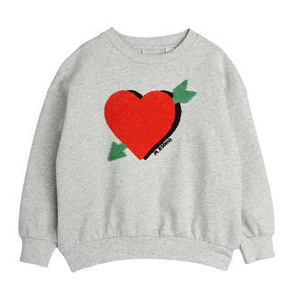 Mini Rodini Sweatshirt - Arrowed Heart - Gråmeleret