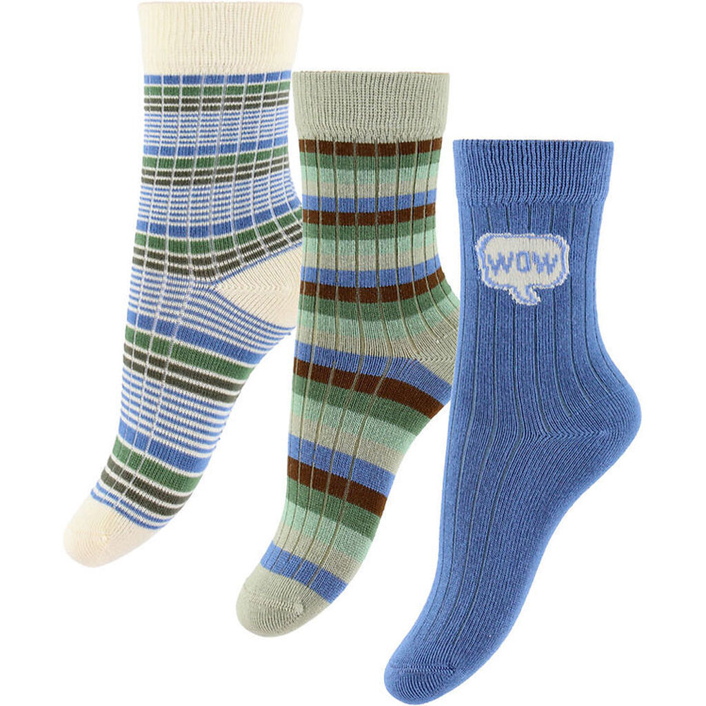 MiniPop Strømper - Bambus - 3-pak - Blue Mix