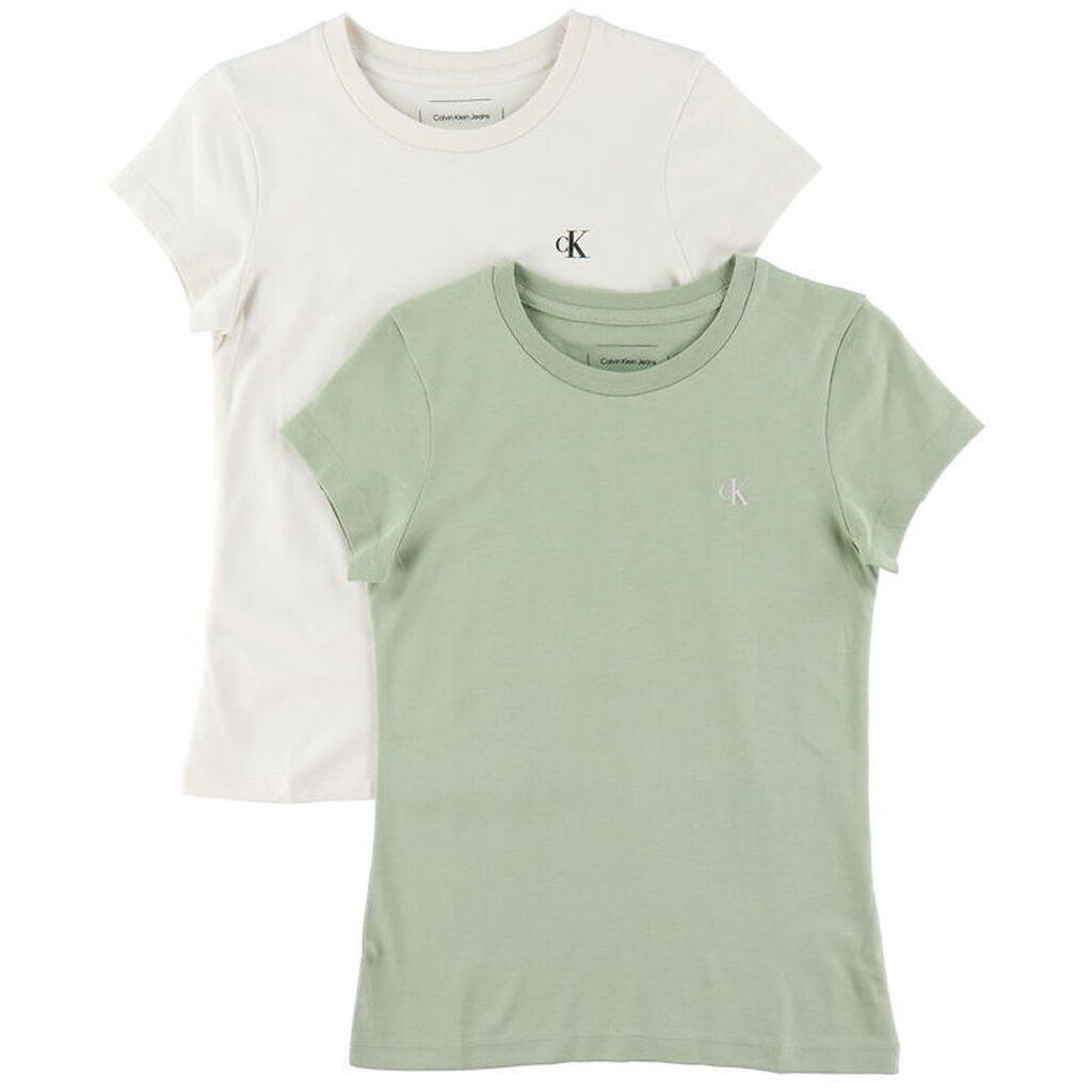 Calvin Klein T-shirt - 2-pak - Slim Monogram - Turtledove/Misty