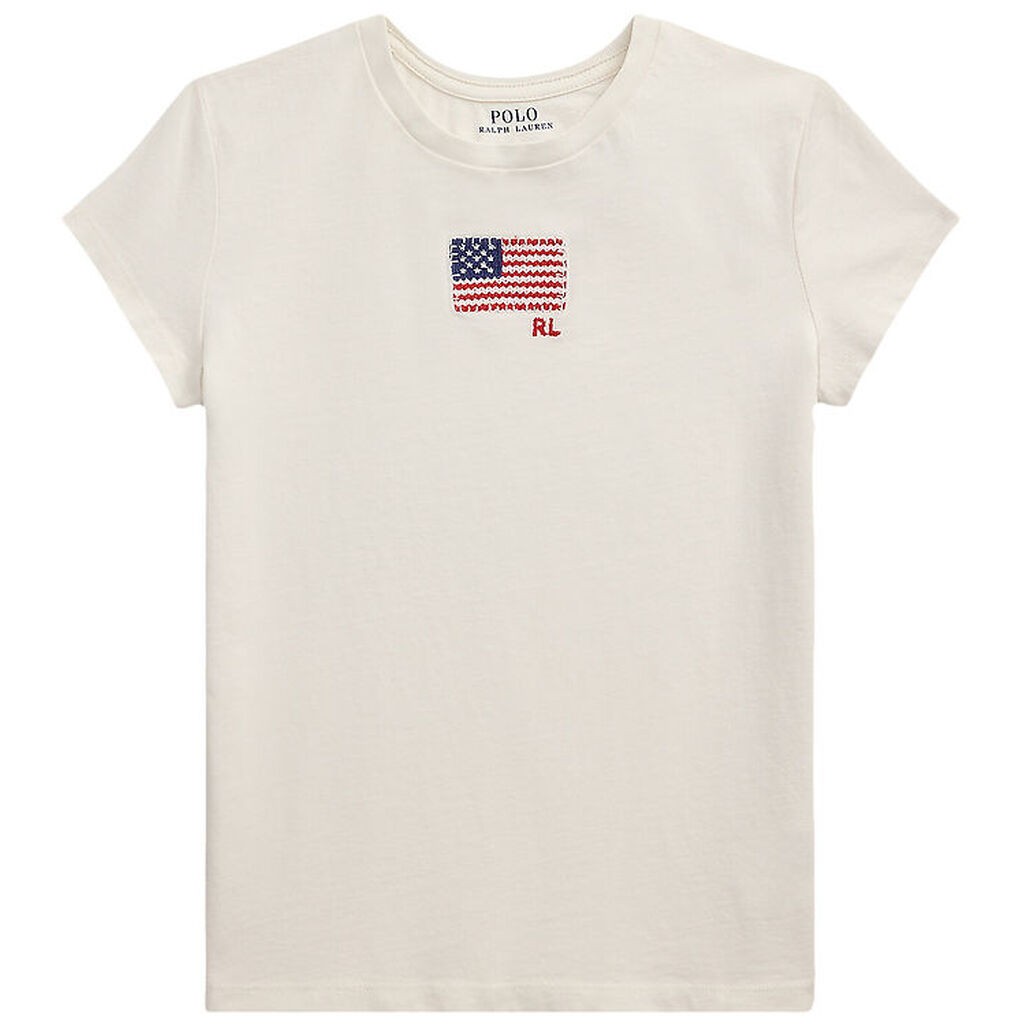 Polo Ralph Lauren T-shirt - Hvid m. Flag