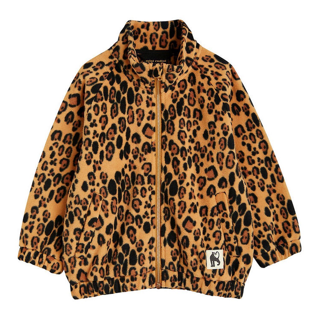 Mini Rodini Fleecejakke - Leopard - Beige