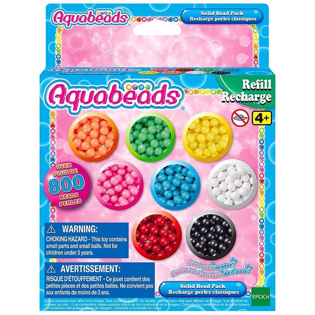 Aquabeads Perler - 800+ stk. - Solid Bead Pack - Multifarvet