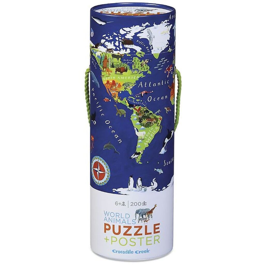 Crocodile Creek Puslespil - 200 Brikker - World Animals