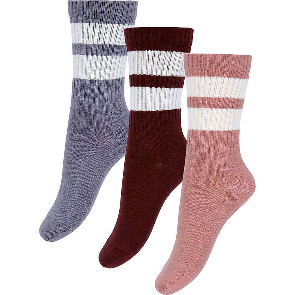 MP Strømper - Rib - 3-pak - Anker - Wine Red