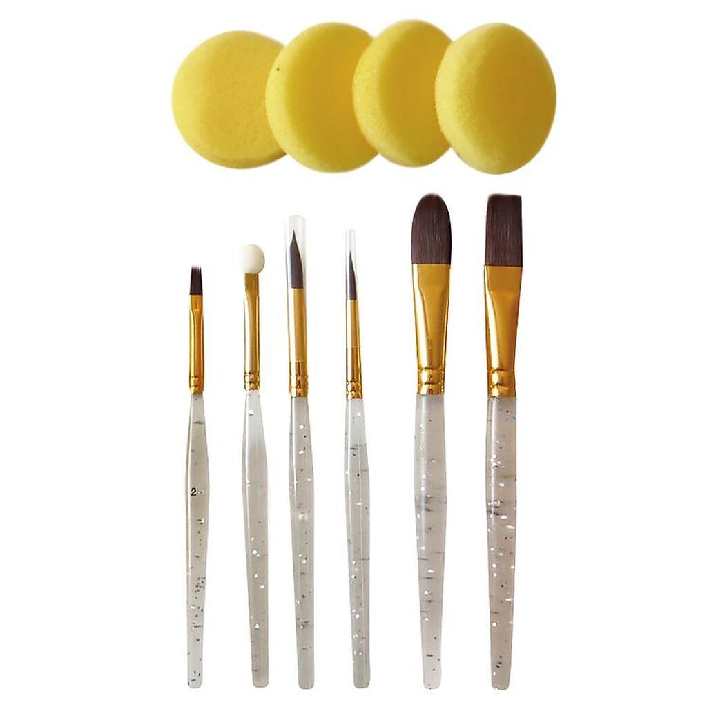 Grim Tout Penselsæt - Deluxe - 10 dele - Transparent m. Glimmer