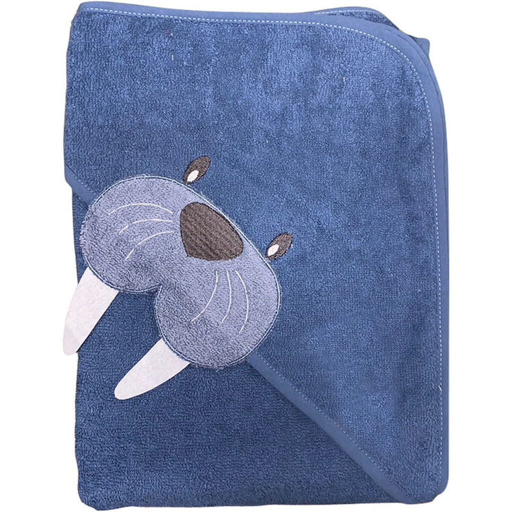 Nørgaard Madsens Babyhåndklæde - 100x100 cm - Middel Blue m. Hva