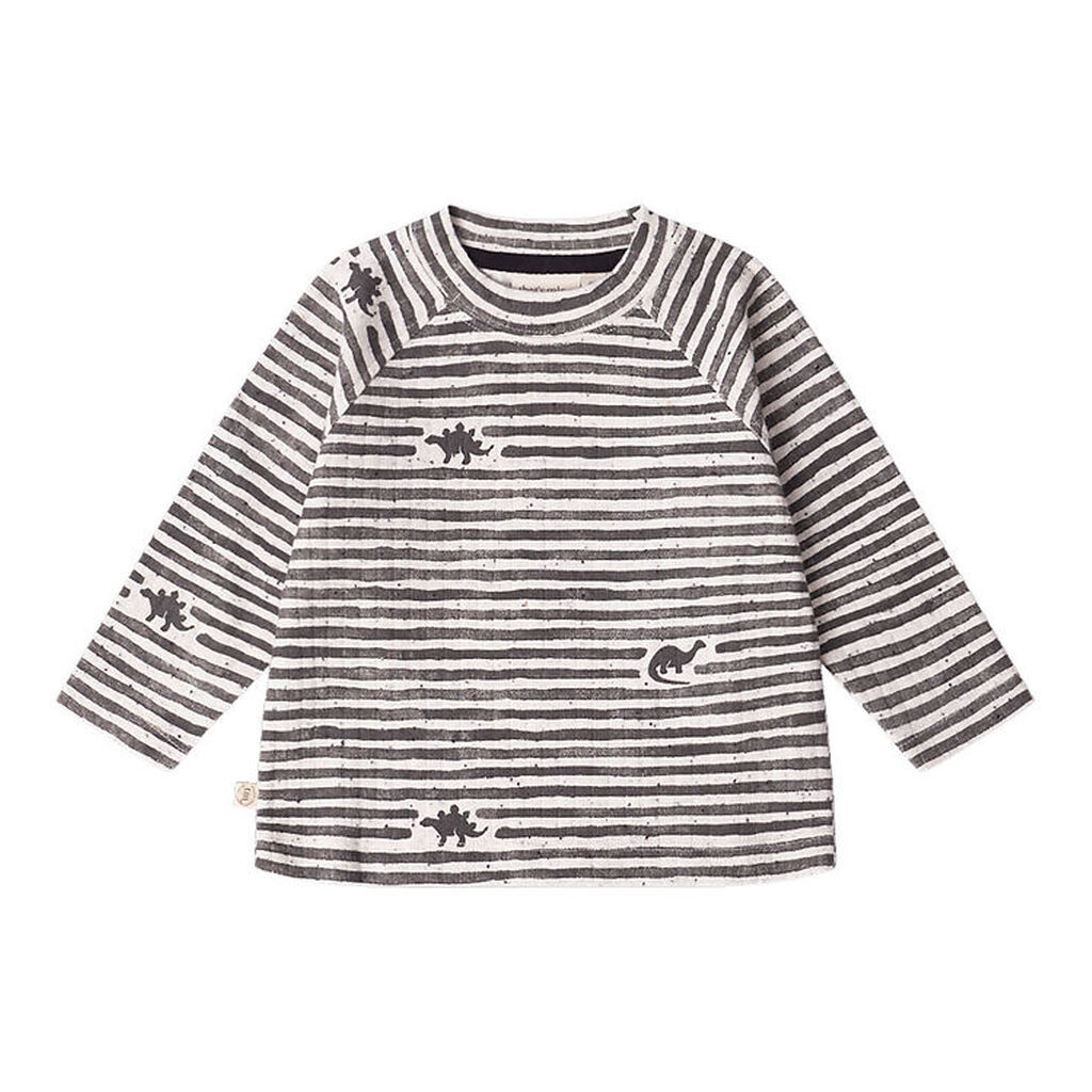 That's Mine Bluse - Rib - Aksel - Mono Dino Stripe