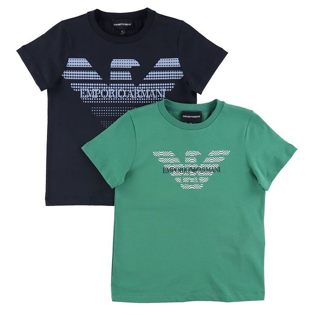 Emporio Armani T-shirts - 2-pak - Grøn/Navy m. Logo