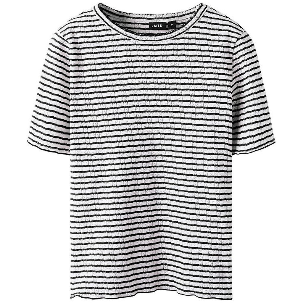 LMTD T-shirt - NlfSeher - Black Coffee/Hvid m. Hulmønster