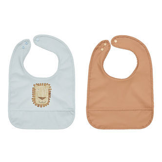 OYOY Hagesmække - 2-pak - Lobo Lion - Caramel/Ice Blue