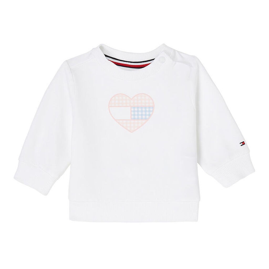 Tommy Hilfiger Sweatshirt - Gingham Flag - Hvid