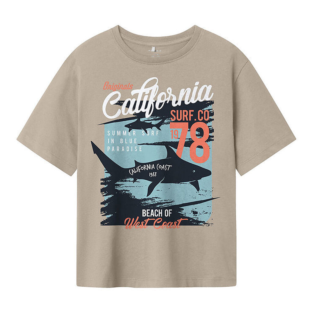 Name It T-shirt - NkmHirlan - Island Fossil m. Print
