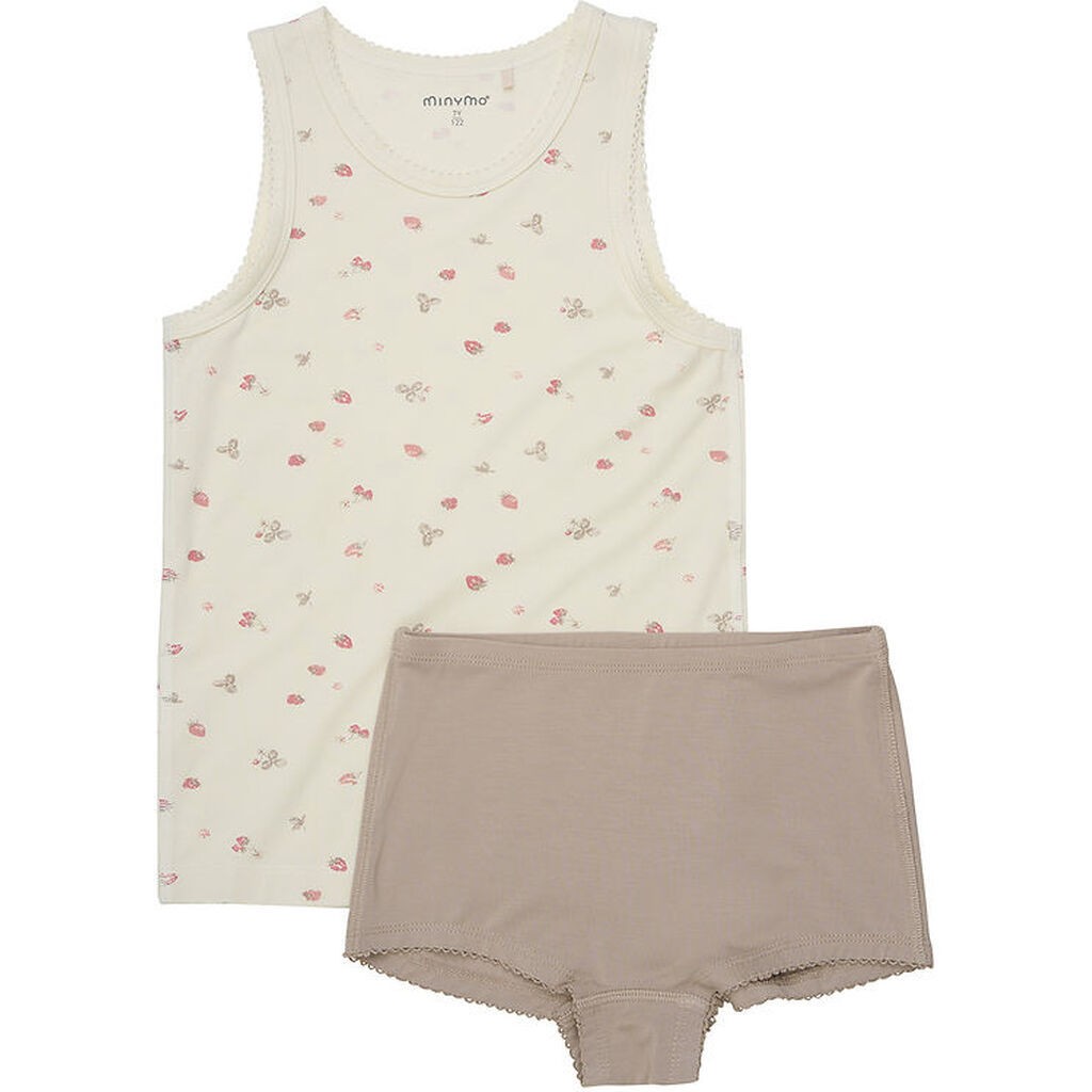 Minymo Undertøj - Viskose - Strawberry Ice m. Jordbær