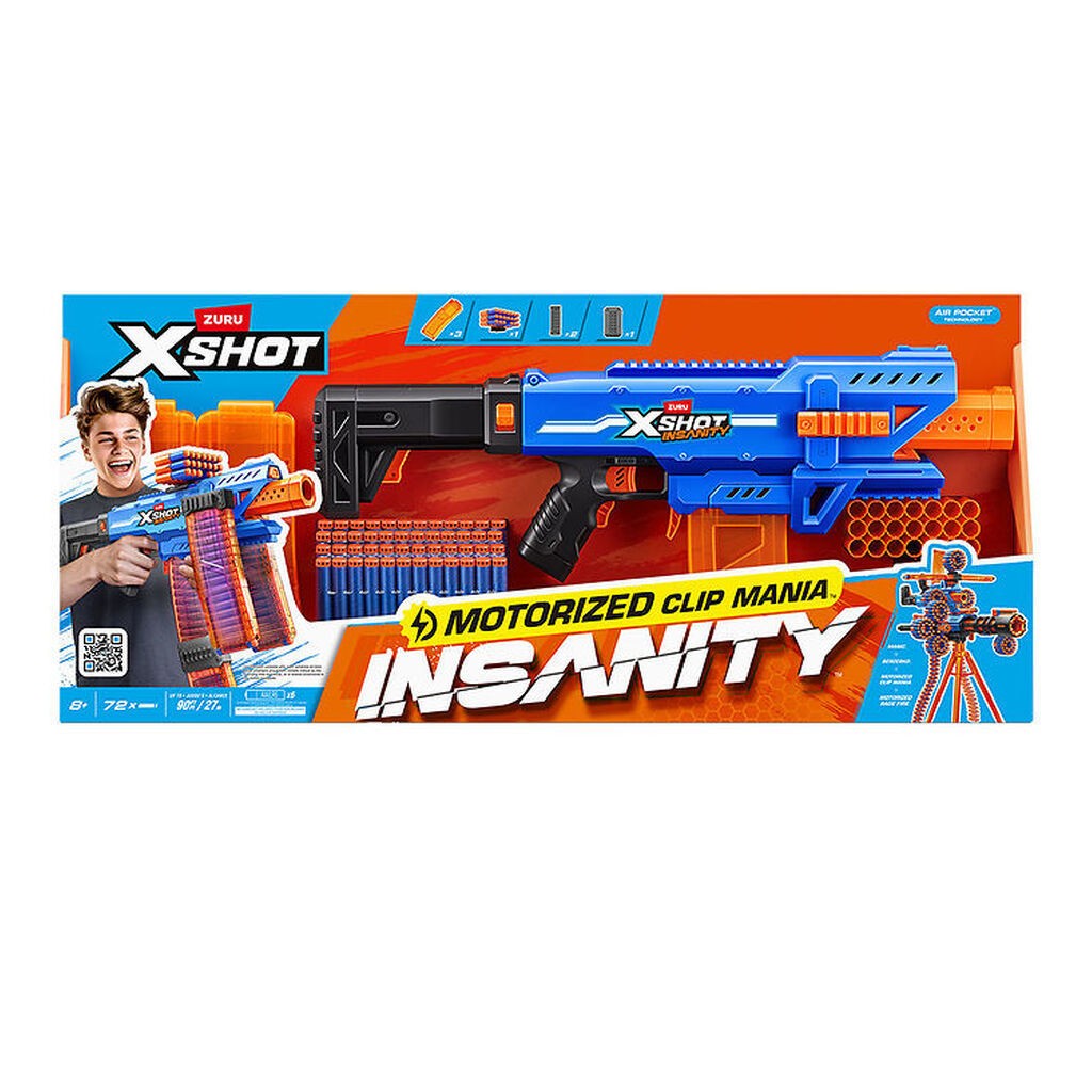 X-SHOT Skumgevær - Insanity Motorised Clip Blaster