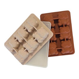Mikk-Line Isterningbakker - 2-pak - Silikone - White Swan/Brown