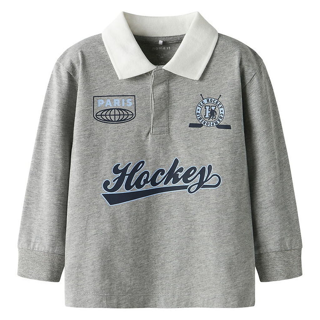 Name It Polobluse - NmmSido - Gråmeleret