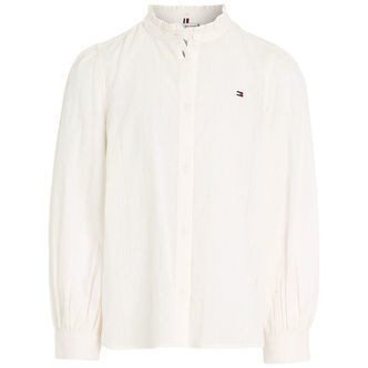 Tommy Hilfiger Skjorte - Ladder Lace Frill Collar - Ancient Whit