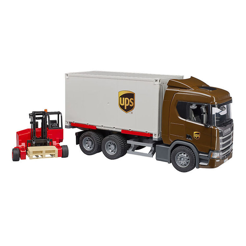 Bruder Lastbil - UPS Scania Super 560R m. Gaffeltruck - 03582