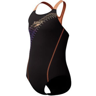 Speedo Badedragt - Medalist - Sort/Fersken