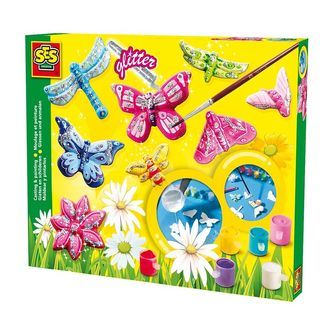 SES Creative Støb og Mal - Sommerfugle m. Glitter