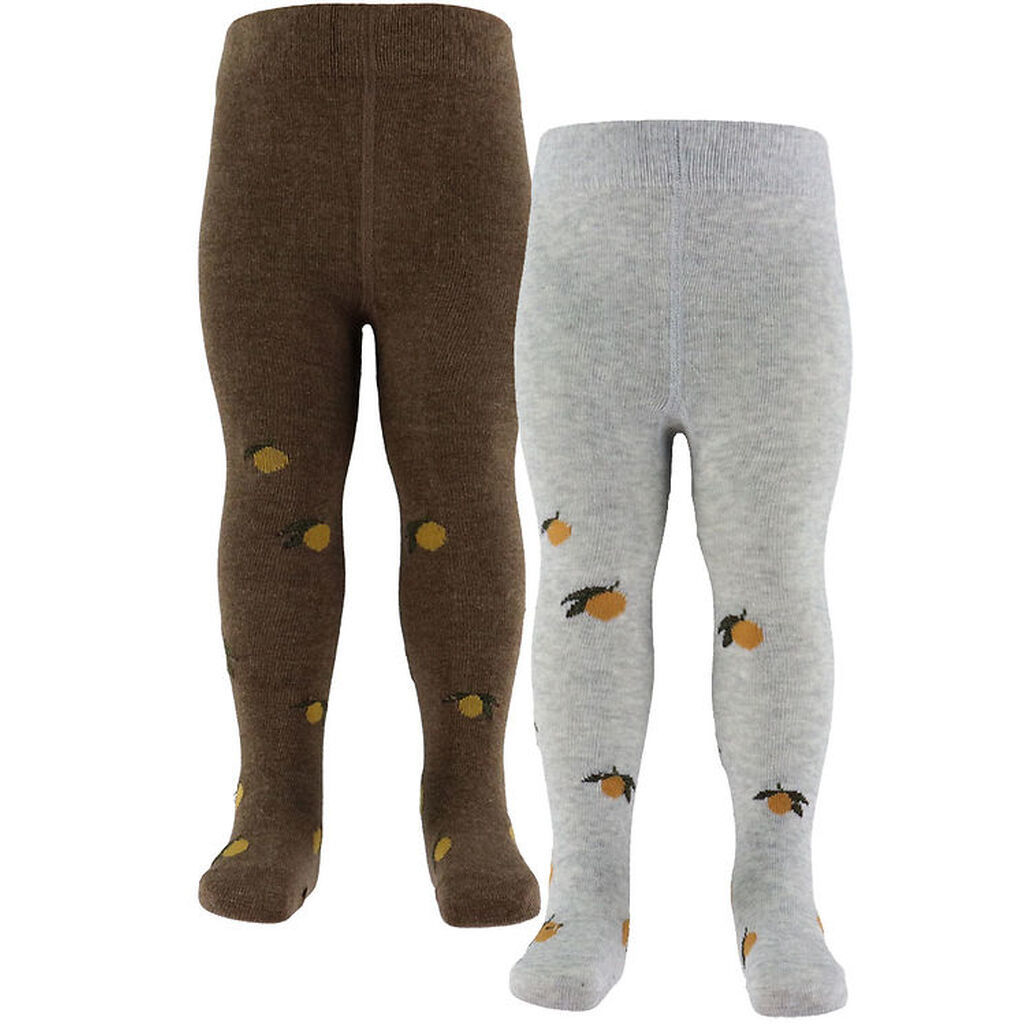 Konges Sløjd Strømpebukser - 2-pak - Jaquard - Lemon