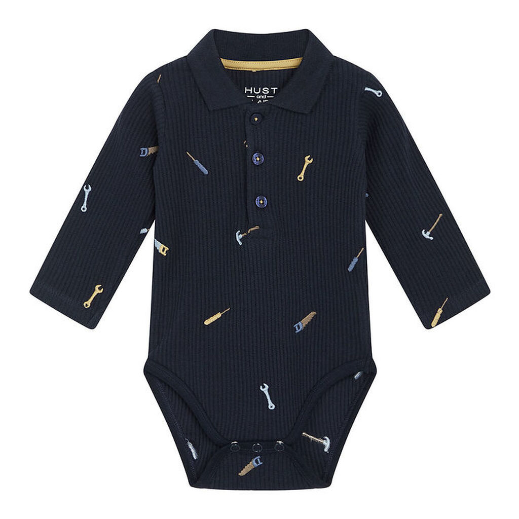 Hust and Claire Polobody l/æ - Rib - Bendy - Navy m. Værktøj