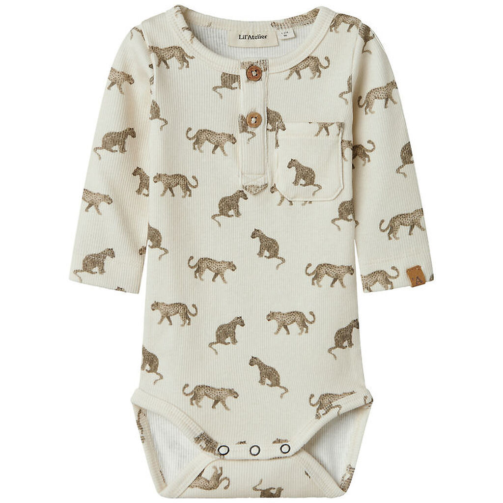 Lil Atelier Body l/æ - Rib - Slim - NbmLavo - Turtledove