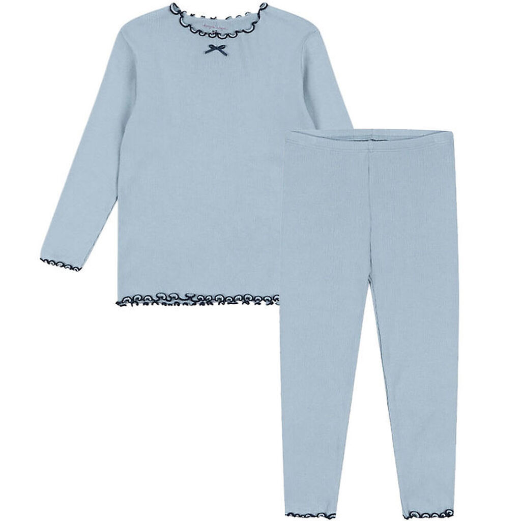 Konges Sløjd Sæt - Bluse/Leggings - Rib - Rivi - Blue Fog