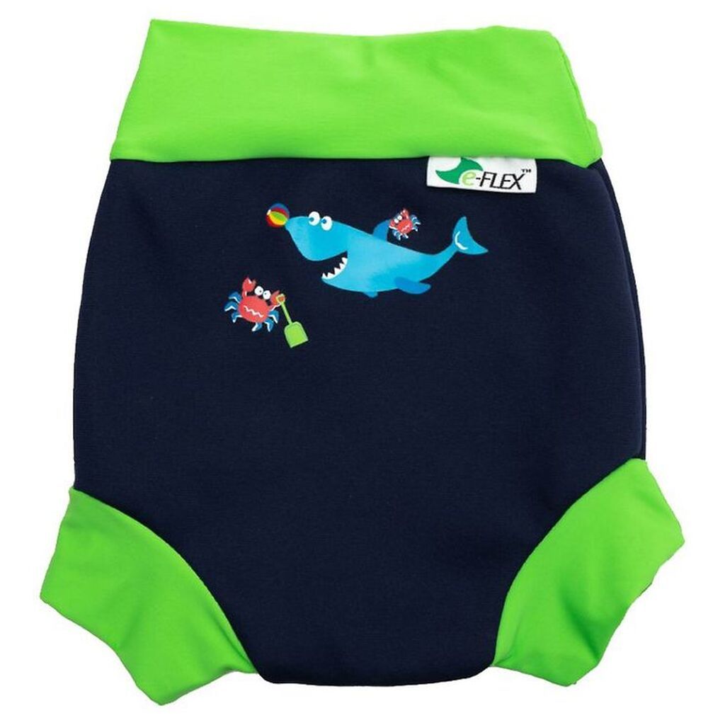 Konfidence Blebadebukser - UV50+ - Swim Nappy - Navy/Lime Fergal