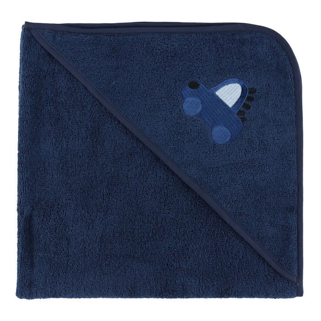 Nørgaard Madsens Babyhåndklæde - 75x75 cm - Navy m. Bil