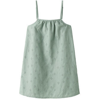 Name it Kjole - NkfVioleta - Aqua Gray m. Broderi Anglaise