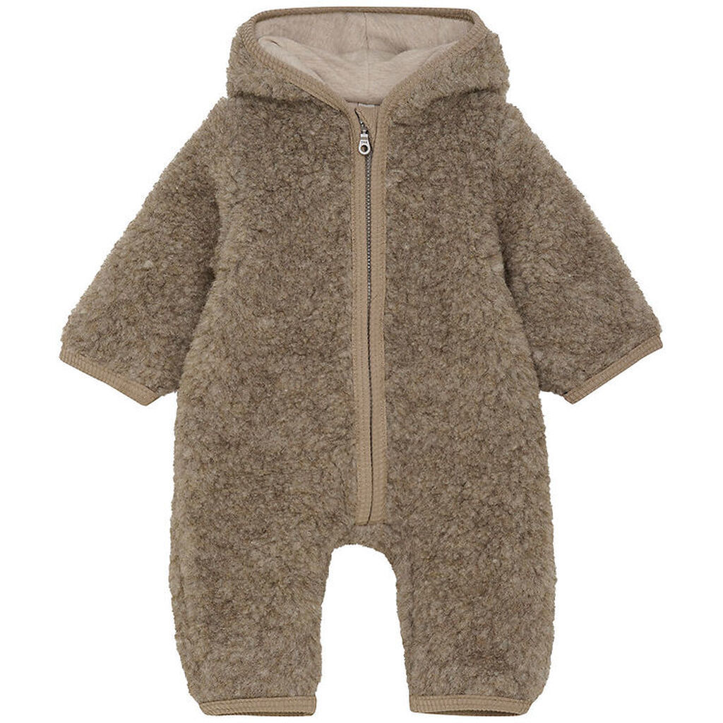 Huttelihut Køredragt - Uldfleece - Camel Melange