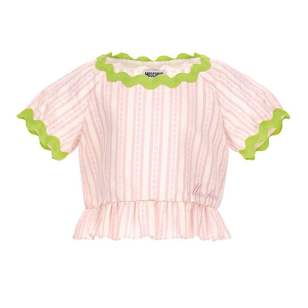 Moschino Top - Rosastribet/Neongrøn