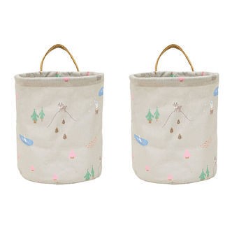 OYOY Opbevaringskurve - 2-pak - Deer & Duck - Small - Beige